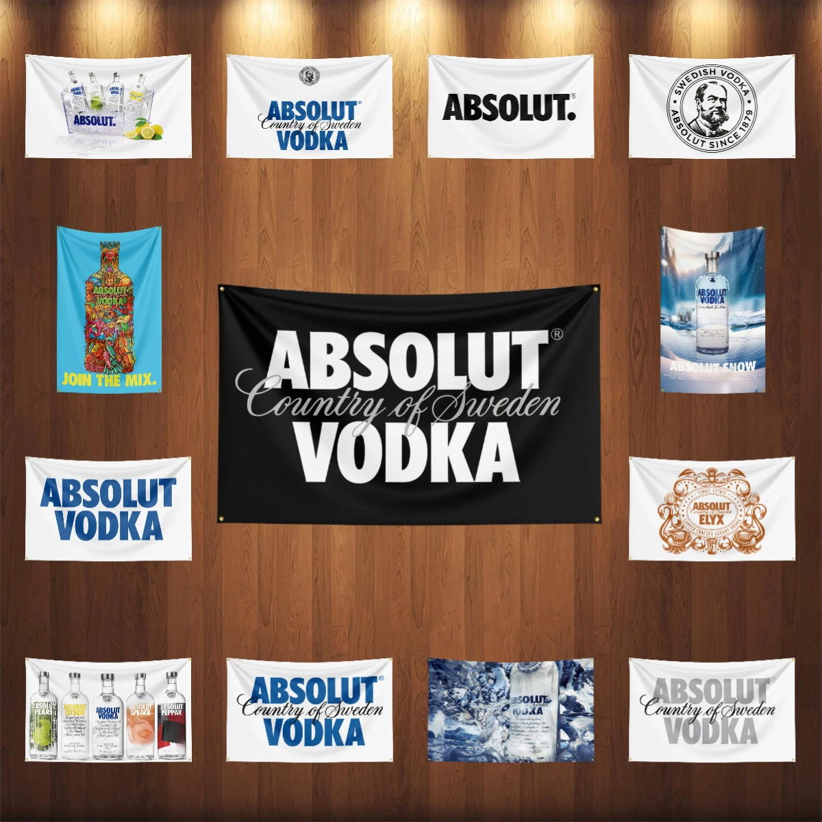 Wine Beer Rum - 3 × 5ft A-Absolut วอดก้าธงโพลีเอสเตอร์พิมพ์แอลกอฮอล์ไวน์แบนเนอร์สําหรับตกแต่งเครื่องดื่ม rum