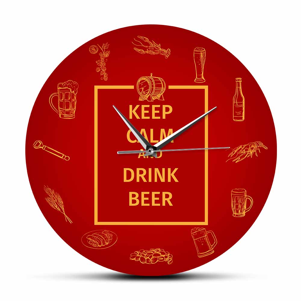 นาฬิกาแขวนผนังลาย Keep Calm An - Wine Beer Pub บทวิจารณ์และราคา